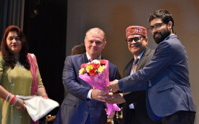 Rajesh Kumar, Regional Director, ICCR felicitating guests during a function on Wednesday.
