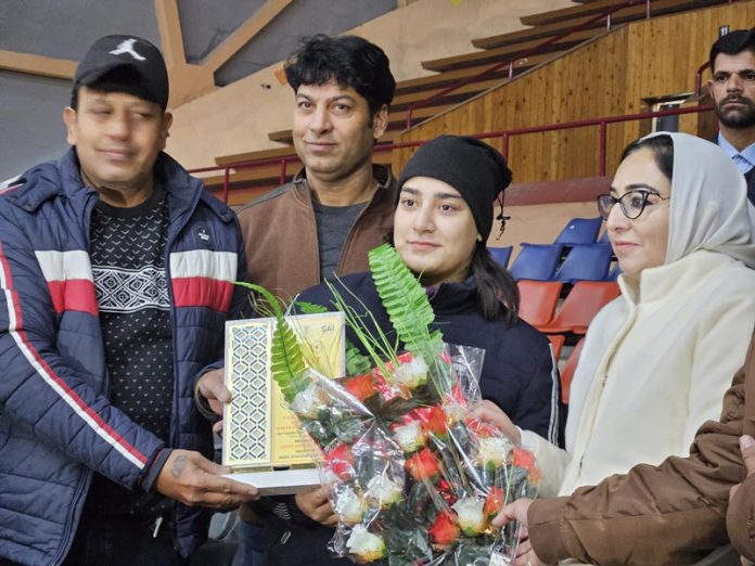 Chairperson, Jammu & Kashmir Waqf Board Dr Syed Darakhshan Andrabi during conclusion ceremony at Srinagar.