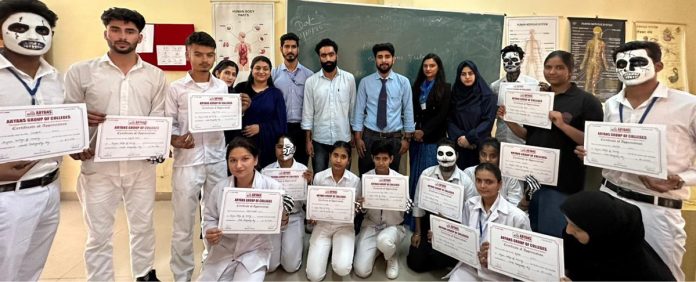 Students of Aryans Group of Colleges posing with certificates on World Radiography Day. Students of Aryans Group of Colleges posing with certificates on World Radiography Day.