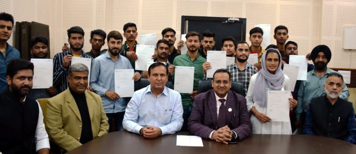 Commissioner Secretary SDD Sourabh Bhagat and others posing for a group photograph on Wednesday.