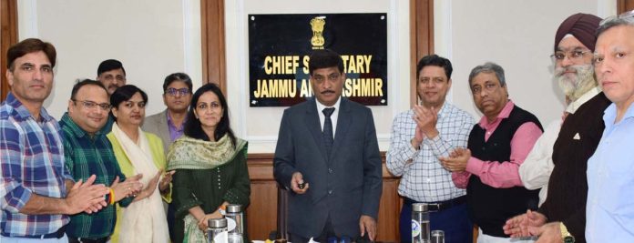 Chief Secretary Dr Arun Kumar Mehta launching AQS at Civil Secretariat on Wednesday.