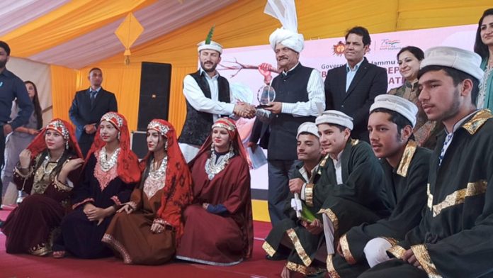 Advisor Bhatnagar addressing ‘Janjatiya Gaurav Diwas’ at Jammu.