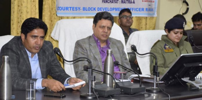 Commissioner Secretary GAD Sanjeev Verma chairing a meeting at Ramban. Commissioner Secretary GAD Sanjeev Verma chairing a meeting at Ramban.