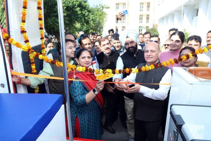 Principal GMC, Dr. Ashutosh Gupta inaugurating a blood donation camp on Monday.