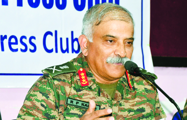 GOC in-C, Eastern Command, Lt Gen. Rana Pratap Kalita addressing a press conference at Guwahati Press Club, on Tuesday. (UNI) GOC in-C, Eastern Command, Lt Gen. Rana Pratap Kalita addressing a press conference at Guwahati Press Club, on Tuesday. (UNI)