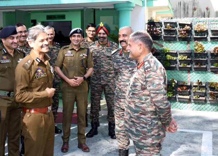 Northern Command chief Lt Gen Upendra Dwivedi with DGP R R Swain.