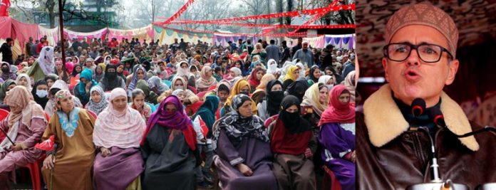 NC vice president Omar Abdullah addressing a public meeting at Malwan village of Kulgam district, on Monday. (UNI) NC vice president Omar Abdullah addressing a public meeting at Malwan village of Kulgam district, on Monday. (UNI)