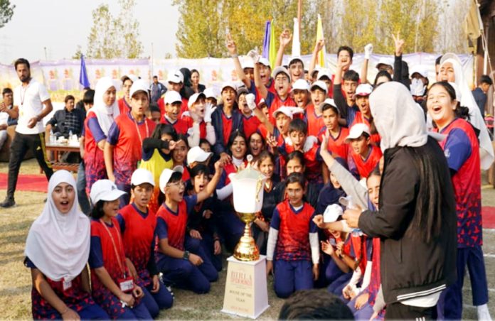 Birla Open Minds International School cheering during Annual day.