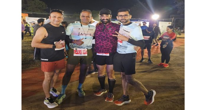 J&K runners posing for photograph during half marathon at Chandigarh. J&K runners posing for photograph during half marathon at Chandigarh.