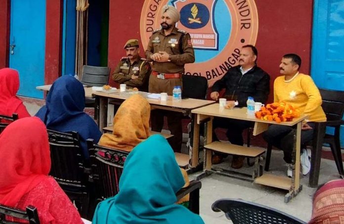 DySP Udhampur Gurmeet Singh briefing people on drug abuse, cyber crimes. DySP Udhampur Gurmeet Singh briefing people on drug abuse, cyber crimes.