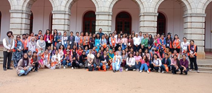 J&K College on Wheels students along with JU Vice-Chancellor and others at IISc Bengaluru.