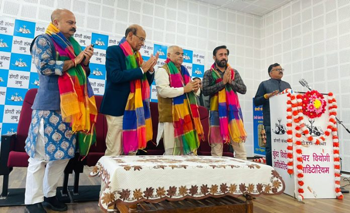 BJP leaders launching PM Vishavkarma Yogjna at Jammu on Tuesday.