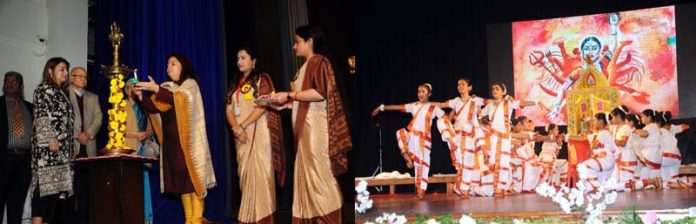 Indu Kanwal Chib, Mission Director JKRLM along with Management of DBN Educational Trust lighting lamp (L) and children performing during School's Annual Day function (R). Indu Kanwal Chib, Mission Director JKRLM along with Management of DBN Educational Trust lighting lamp (L) and children performing during School's Annual Day function (R).