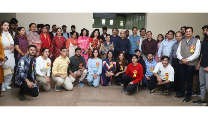 Senior HoDs, Faculty Members, Members of Administration and students posing during Annual Sports Meet at GMC, Jammu.