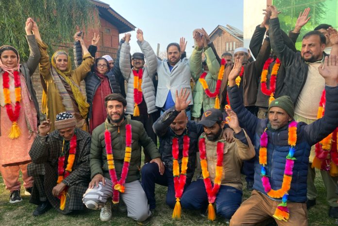 JKPCC president Vikar Rasool Wani during a joining function at party headquarters in Srinagar on Tuesday. — Excelsior/Shakeel