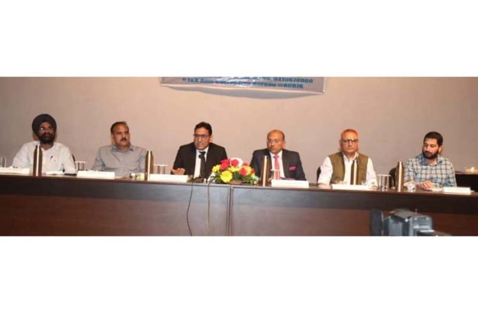 Tahir Khurshid Raina, Special Judge, Anti-Corruption Court, Jammu, speaking in a capacity building workshop organized by ACB in Jammu on Friday.