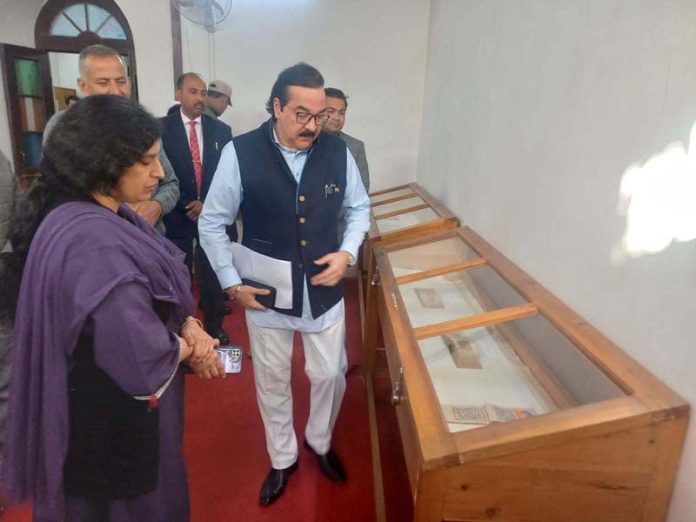 Ajatshatru Singh, senior BJP leader and former Minister during visit to Dogra Art Museum on Friday.