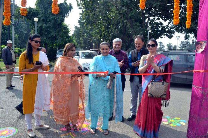 Prof Neelu Rohmetra inaugurating the cultural fest at JU on Tuesday.