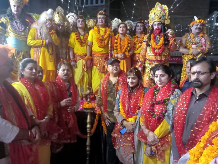 Joint Director Tourism and other dignitaries with artists who performed Bharat Milaap in Jammu on Tuesday.