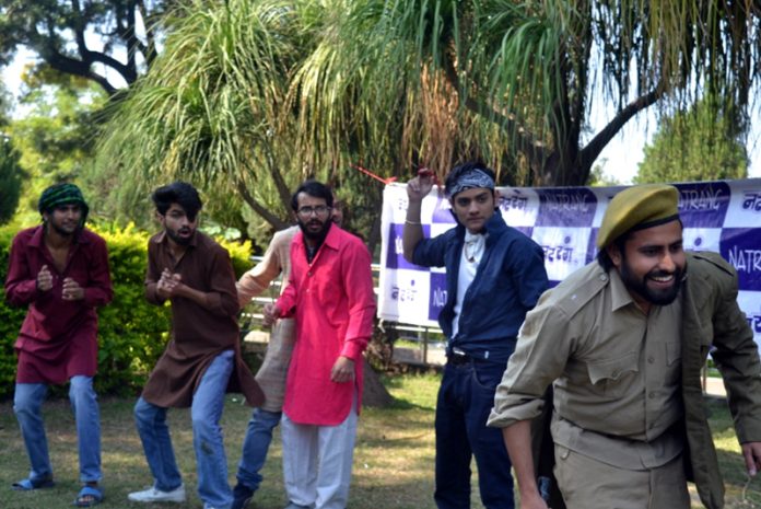 Artists performing during a play Artists performing during a play