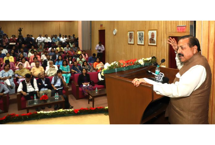 Union Minister Dr Jitendra Singh speaking after launching the website of 