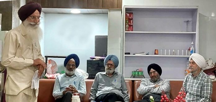 A poet reciting his poem during Mushaira in Jammu on Sunday.