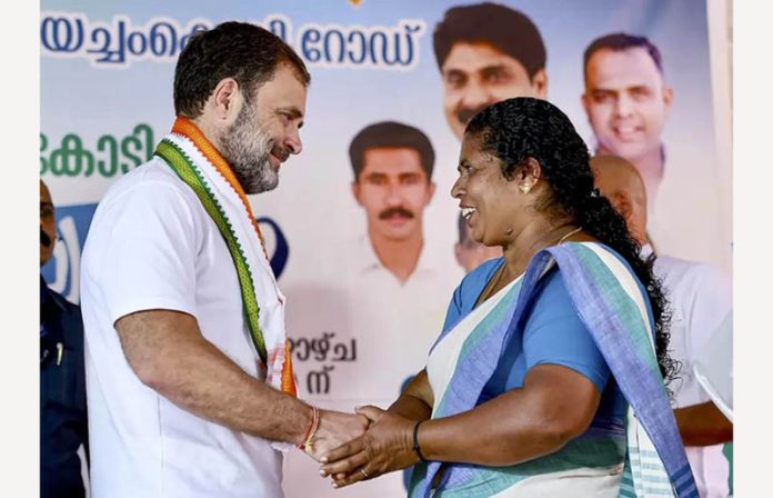 Congress leader Rahul Gandhi at the inauguration of Manjappara-Nellarachal Malayachankolly Road (PMGSY), in Wayanad. Congress leader Rahul Gandhi at the inauguration of Manjappara-Nellarachal Malayachankolly Road (PMGSY), in Wayanad.