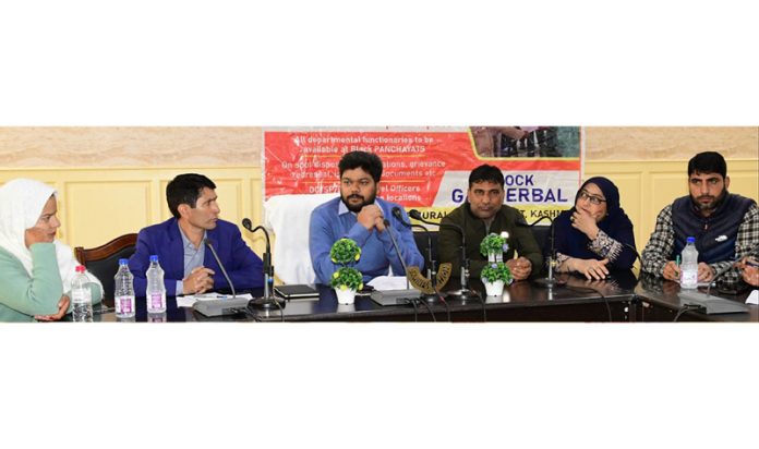 DDC Ganderbal chairing a meeting. DDC Ganderbal chairing a meeting.