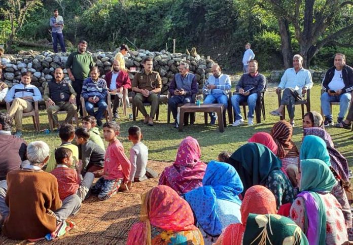 Virender Gupta, SDM Chowki Choura and his team listening public grievances at Balsaro village.