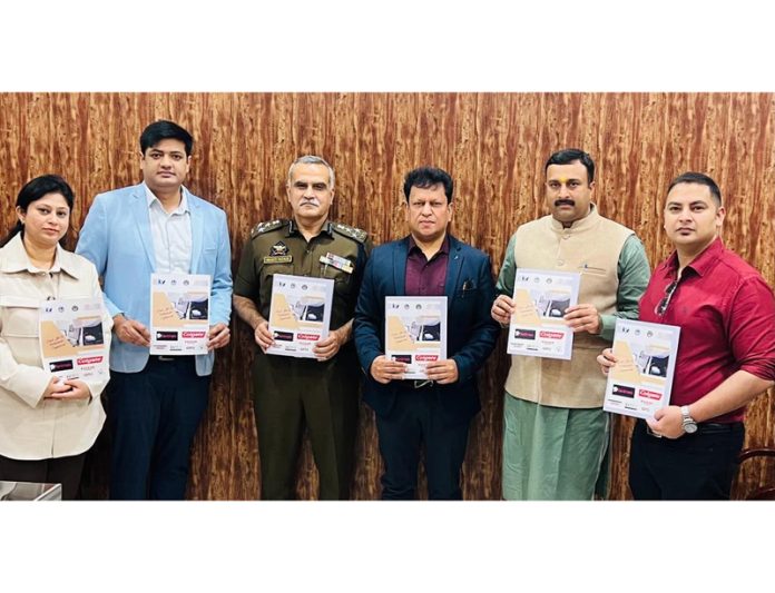 DIG Shakti Pathak along with other dignitaries unveiling Trade Brochure of 1st J&K Orthodontic Symposium in Jammu.