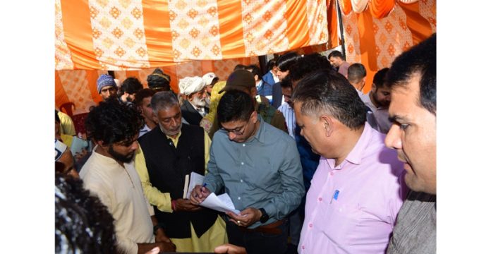 DC Vikas Kundal during visit to Moughla block. DC Vikas Kundal during visit to Moughla block.