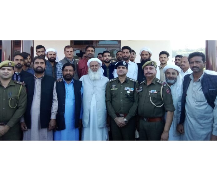 SSP Samba Benam Tosh and his subordinates along with local people at village Dhalout. SSP Samba Benam Tosh and his subordinates along with local people at village Dhalout.