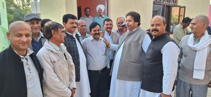 JKPCC working president Raman Bhalla interacting with border villagers in Samba district. JKPCC working president Raman Bhalla interacting with border villagers in Samba district.
