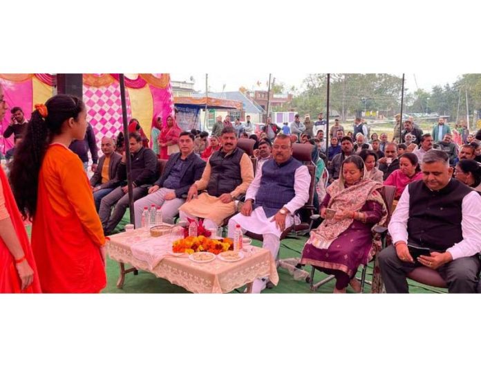 MP Jugal Kishore during visit to district Samba on Wednesday.