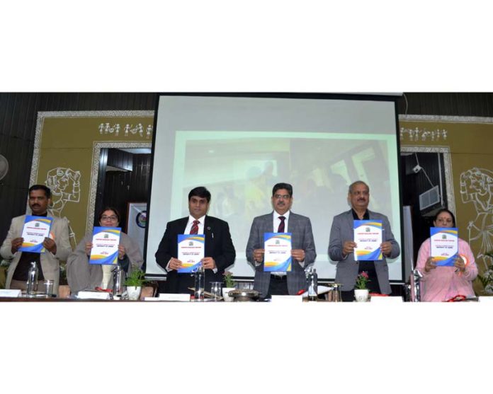 Dignitaries during National Conference in Jammu University on Wednesday.