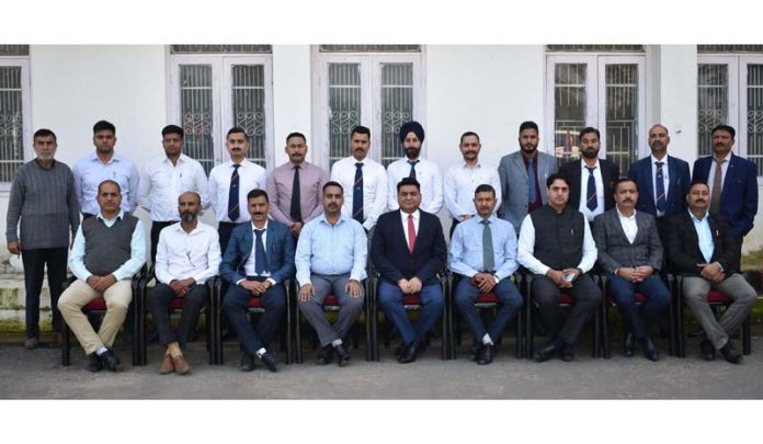 Investigating officers participating in a course on investigation of anti-corruption cases with SSP Rajinder Kumar Gupta at SKPA Udhampur.