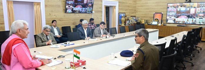 Lt Governor Sh Manoj Sinha reviews progress of Viksit Bharat Sankalp Yatra, recruitment to various posts and institutionalised outreach programmes across the UT (1)