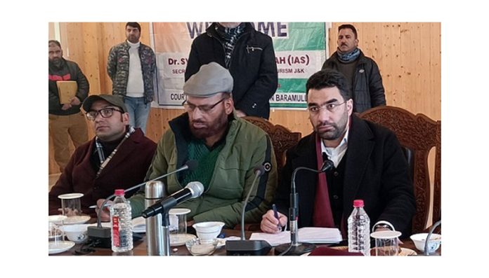 Secretary Tourism and Culture Dr Syed Abid Rasheed Shah chairing a meeting on Thursday.