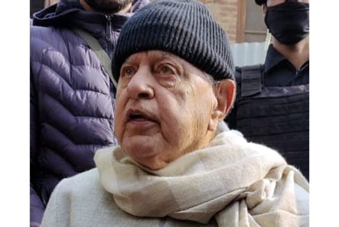 National Conference President Farooq Abdullah addressing newsmen, in Anantnag on Wednesday. National Conference President Farooq Abdullah addressing newsmen, in Anantnag on Wednesday.