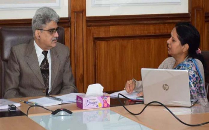 CS Atal Dulloo chairing a meeting on Friday.