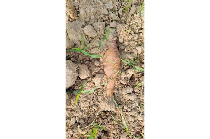 A mortar shell recovered in Samba. A mortar shell recovered in Samba.