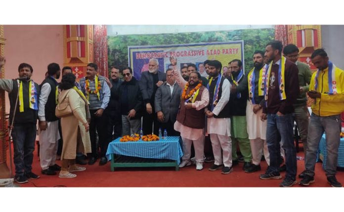 DPAP leaders during meeting in Kathua on Monday.