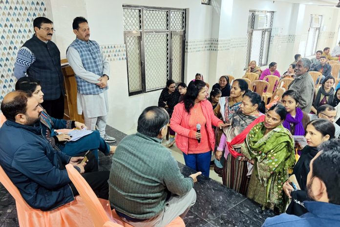 Former Deputy Mayor, Baldev Singh Billawaria during inauguration of awareness camp cum workshop at Gangyal on Wednesday.