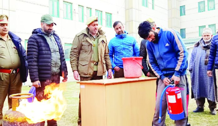 Fire safety awareness program in progess at Srinagar. Fire safety awareness program in progess at Srinagar.