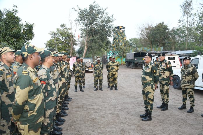 Special DG BSF Y B Khurania during visit to a forward area of Jammu on Sunday. Special DG BSF Y B Khurania during visit to a forward area of Jammu on Sunday.