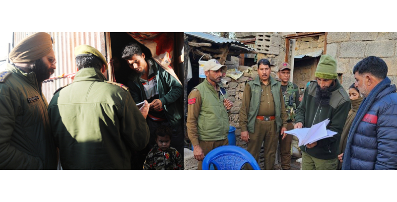 Police during raids on facilitators of Rohingya nationals stay in Jammu (left) and Poonch (right) on Tuesday.-Excelsior pics by Rakesh/ Rahi Kapoor