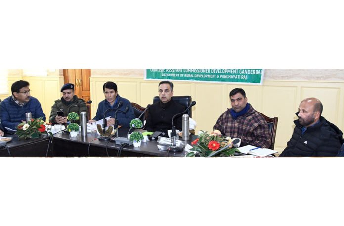 Secretary DDMRRR Nazim Zai Khan chairing a meeting on Tuesday.