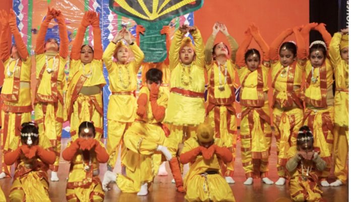 Students performing cultural items during the Annual Day event.