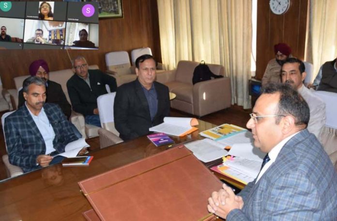 Commissioner Secretary SDD Sourabh Bhagat chairing a meeting.