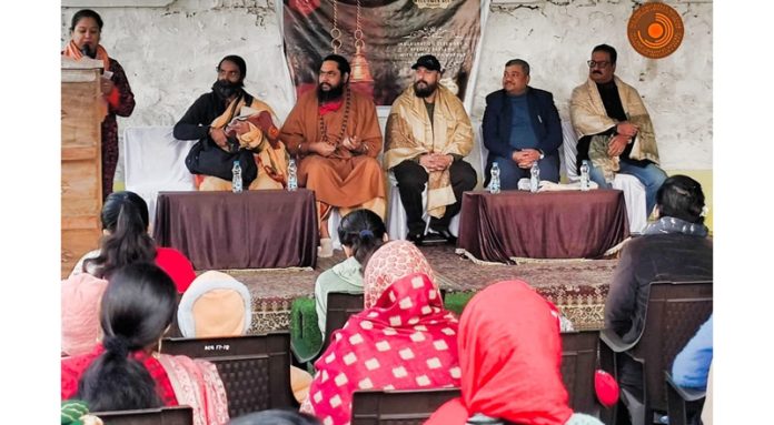 Swami Gurunath Moksha and other guests during inaugural ceremony of Trika Gurukul at Shurayar Temple, Sonwar.